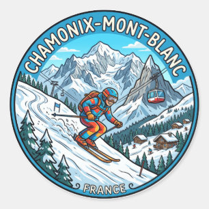Chamonix Mont Blanc Frankreich Runder Aufkleber