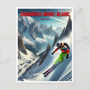 Chamonix Mont Blanc Frankreich Skifahren Postkarte