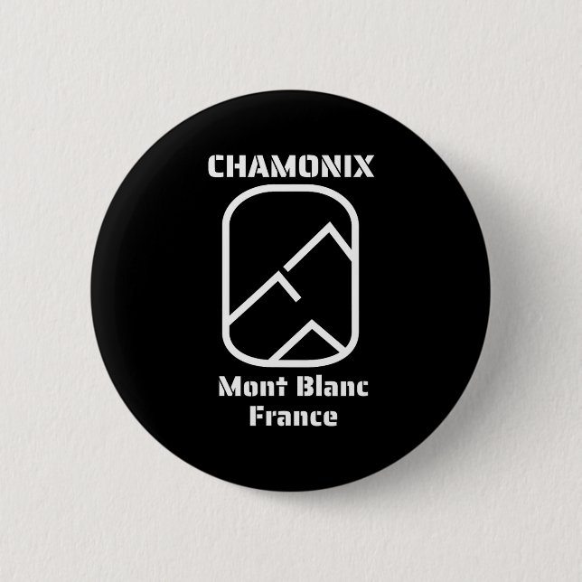 Chamonix Mont Blanc Frankreich Skifahren Snowboard Button (Vorderseite)