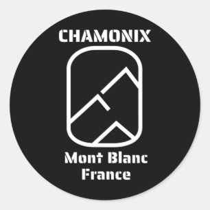 Chamonix Mont Blanc Frankreich Skifahren Snowboard Runder Aufkleber