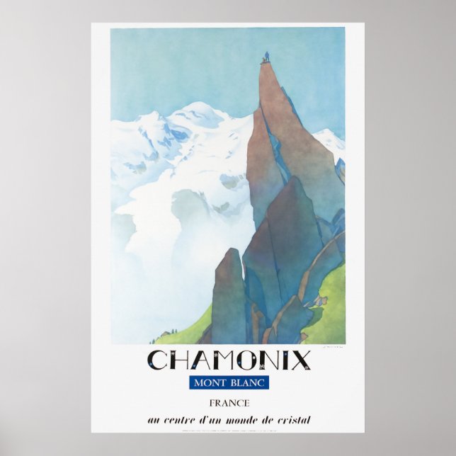 Chamonix, Mont-Blanc Frankreich, Travel Ski Poster (Vorne)