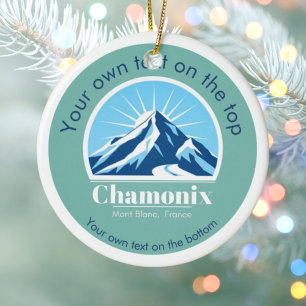 Chamonix Mont Blanc Frankreich Weihnachten Keramik Ornament