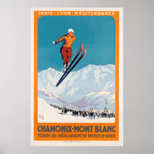 Chamonix-Mont Blanc Oberland Wintersport Frankreic Poster