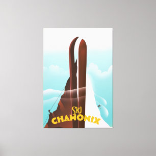 Chamonix-Mont-Blanc-Ski-Plakat Leinwanddruck