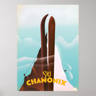 Chamonix-Mont-Blanc-Ski-Poster Poster