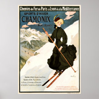 CHAMONIX Mont Blanc Ski Snow Wintersport Frankreic Poster