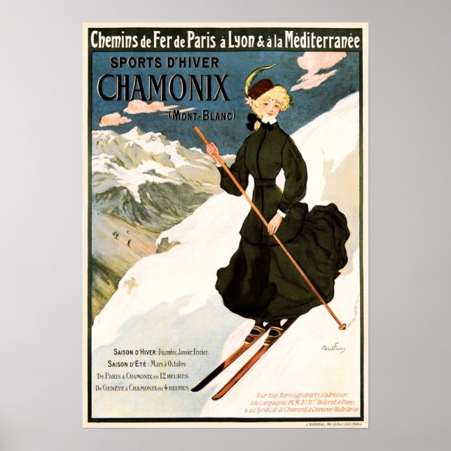 CHAMONIX Mont Blanc Ski Snow Wintersport Frankreic Poster (Vorne)