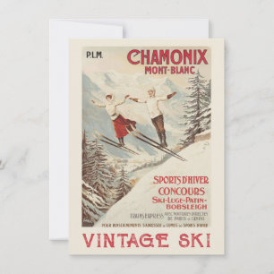Chamonix Mont Blanc Vintage französischer Skiplaka