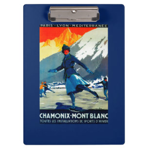 Chamonix-Mont Blanc Vintage Poster Europa Klemmbrett