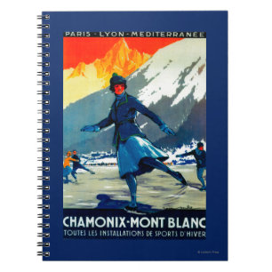 Chamonix-Mont Blanc Vintage Poster Europa Notizblock