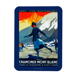 Chamonix-Mont Blanc Vintage PosterEuropa Magnet