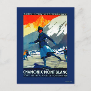Chamonix-Mont Blanc Vintage PosterEuropa Postkarte