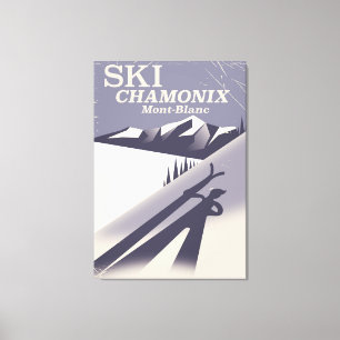 Chamonix-Mont-Blanc Vintage-Ski-Plakat Leinwanddruck