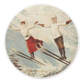 Chamonix Mont Blanc Vintages französisches Skipost Keramikknauf