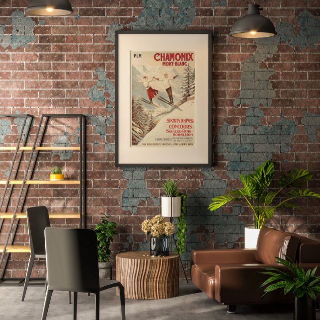 Chamonix Mont Blanc Vintages französisches Skipost Poster (Von Creator hochgeladen)