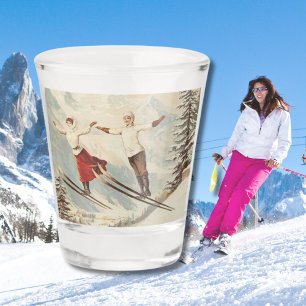 Chamonix Mont Blanc Vintages französisches Skipost Schnapsglas