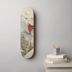 Chamonix Mont Blanc Vintages französisches Skipost Skateboard