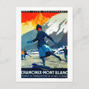 Chamonix-Mont-Blanc Vintages PosterEuropa Postkarte