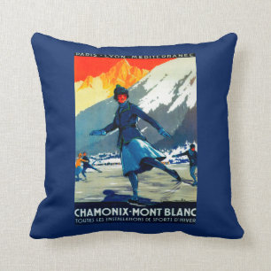 Chamonix-Mont Blanc Vintages PosterEurope Kissen