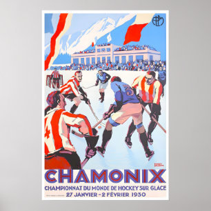 Chamonix-Reiseposter Eishockey-Kunst Roger Poster