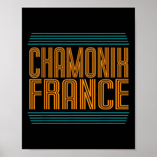 Chamonix Retro Französische Alpen Skifahren Frankr Poster