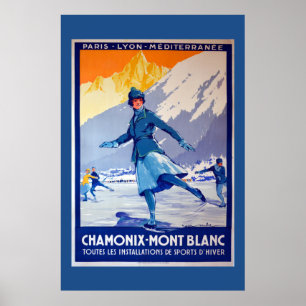 Chamonix, Schweiz Vintage Travel Poster