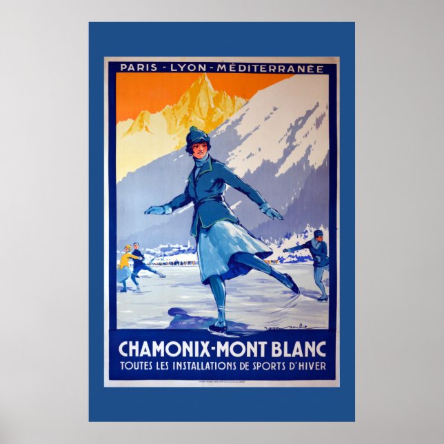 Chamonix, Schweiz Vintage Travel Poster (Vorne)