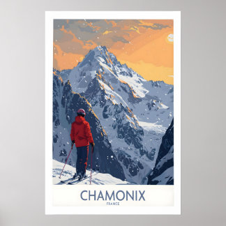Chamonix Ski Druck - Frankreich 1 Poster