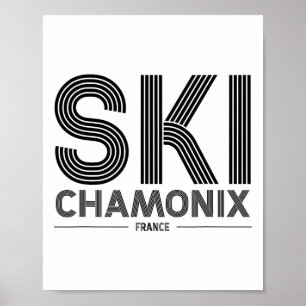 Chamonix Ski Resort Frankreich Alpen Französischer Poster