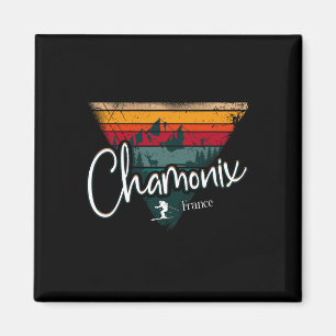 Chamonix Ski Resort Frankreich Skifahren Vintag F Magnet