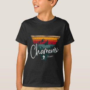 Chamonix Ski Resort Frankreich Skifahren Vintag F T-Shirt