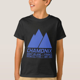Chamonix Skigebiet T-Shirt Skifahren Mont Blanc Fr