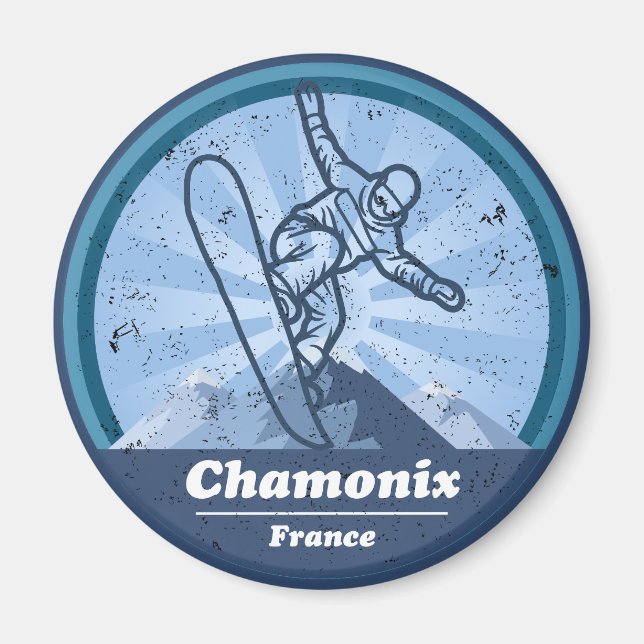 Chamonix Skistation - Snowboard Magnet (Vorne)