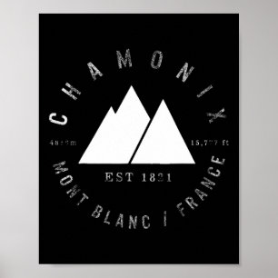 Chamonix Tal Mont Blanc Frankreich Skifahren Snowb Poster