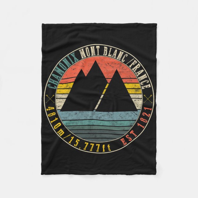 Chamonix Valley Mont Blanc Frankreich Snowboard Fleecedecke (Vorderseite)