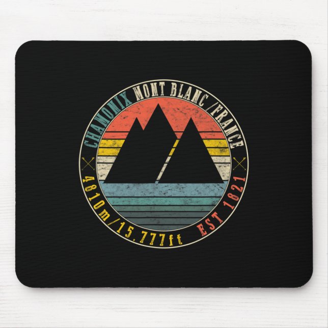 Chamonix Valley Mont Blanc Frankreich Snowboard Mousepad (Vorne)