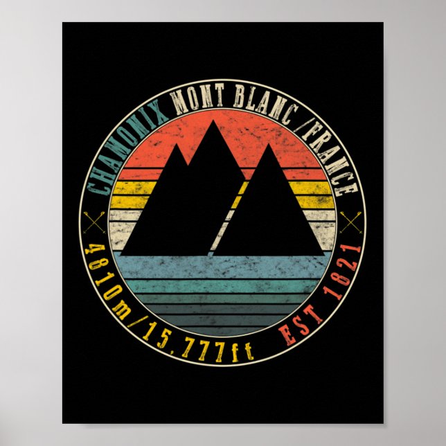 Chamonix Valley Mont Blanc Frankreich Snowboard Poster (Vorne)