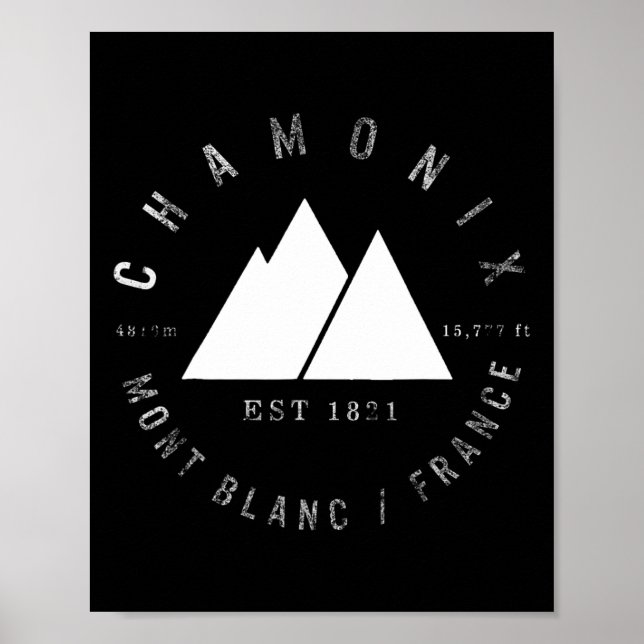 Chamonix Valley Mont Blanc Frankreich Snowboard Poster (Vorne)