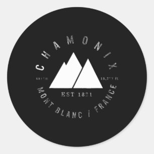 Chamonix Valley Mont Blanc Frankreich Snowboard Runder Aufkleber