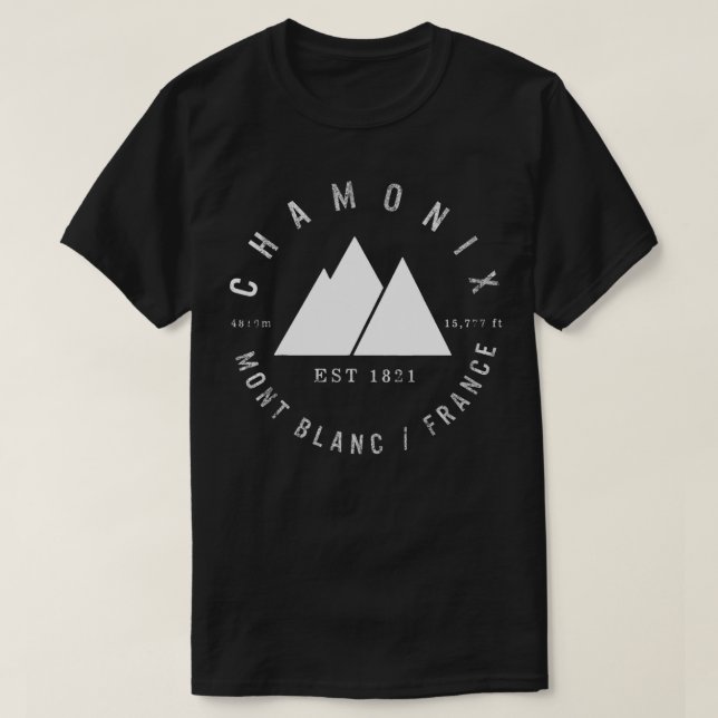 Chamonix Valley Mont Blanc Frankreich Snowboard T-Shirt (Design vorne)