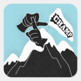 Champ - ASL-Design Quadratischer Aufkleber