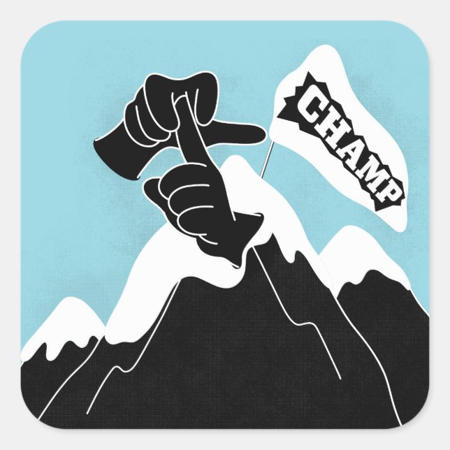 Champ - ASL-Design Quadratischer Aufkleber (Vorderseite)