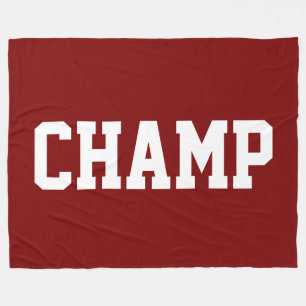 CHAMP Athletic Weißer Text Auf Fett Tiefrot Fleecedecke