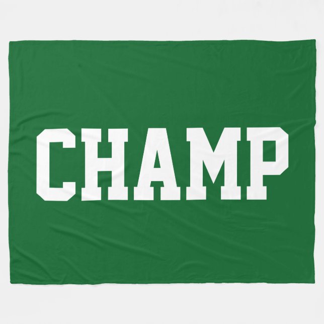 CHAMP Athletic Weißer Text Auf Fetter Hellegrüner  Fleecedecke (Vorderseite (Horizontal))