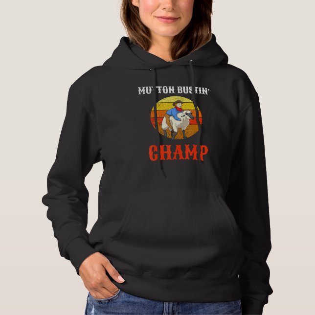 Champ Buster Sheep Riding Mutton Busting Hoodie (Vorderseite)