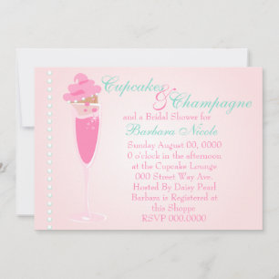 Champage, Cupcakes und Perlen Einladung