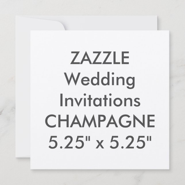 CHAMPAGNE 110lb 5,25" Square Wedding Einladungen (Vorderseite)