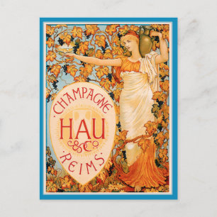 Champagne Art Nouveau Poster Art Postkarte