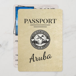 Champagne Aruba Passport Save the Date