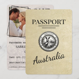 Champagne Australien Reisepass Save The Date